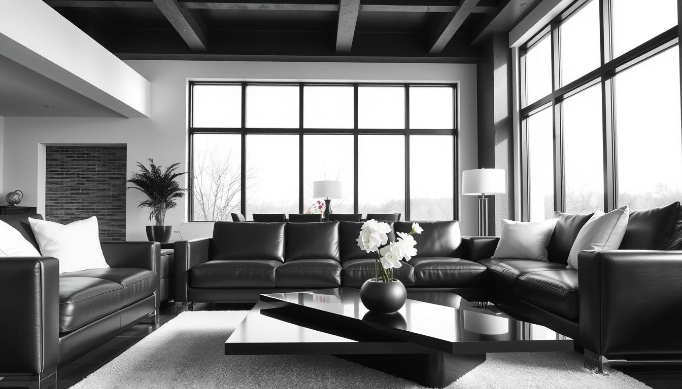 black and white home interior design