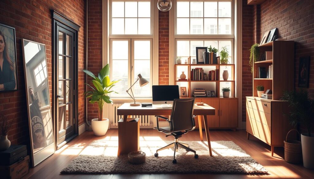 home office with natural lighting