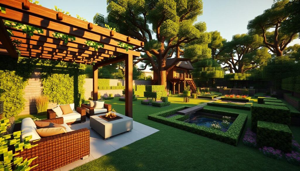 modern Minecraft backyard design