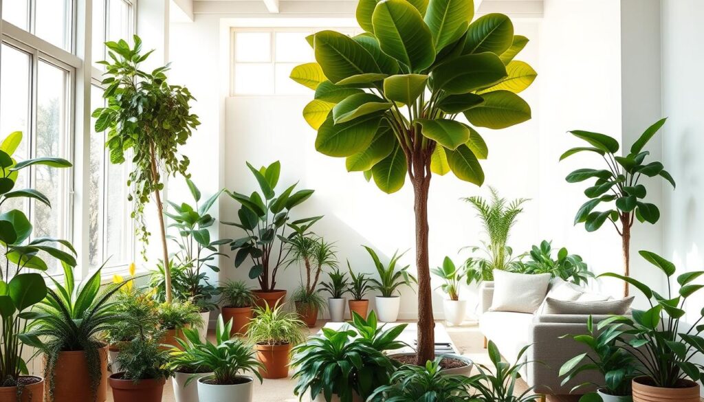 modern interior design with houseplants