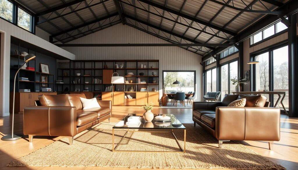 Furniture Arrangement in Metal Building Home