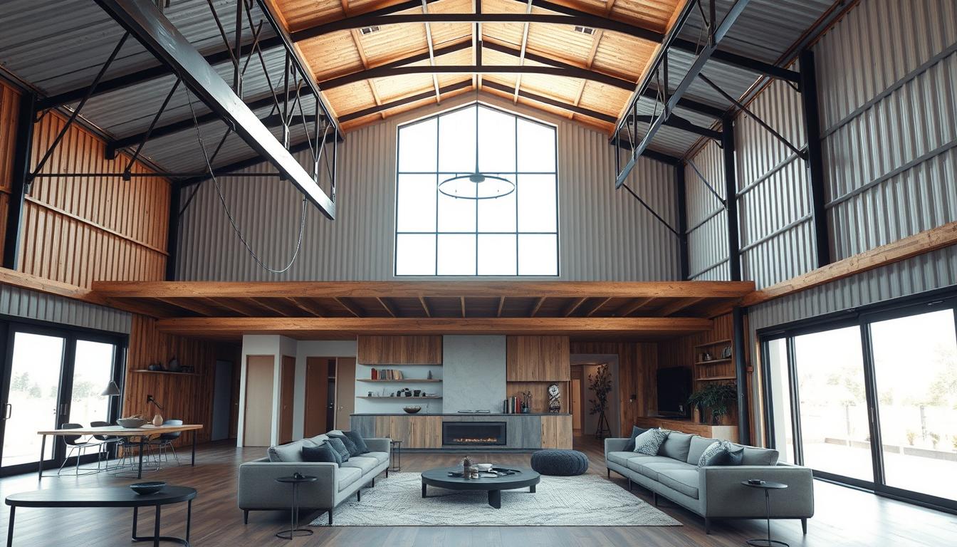 metal building home interior