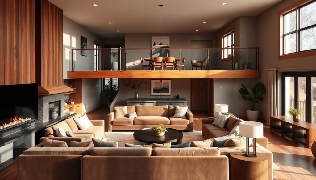 split level living room